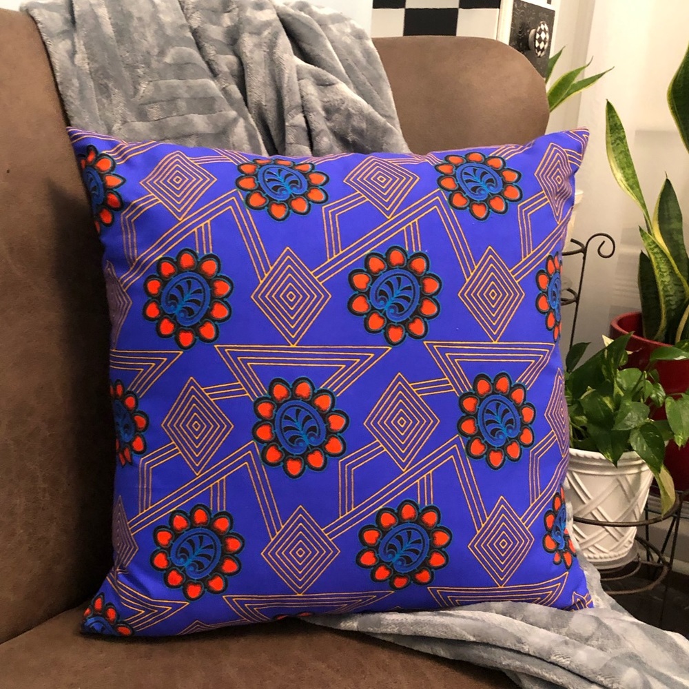 Handcrafted Ankara Print Throw Pillow